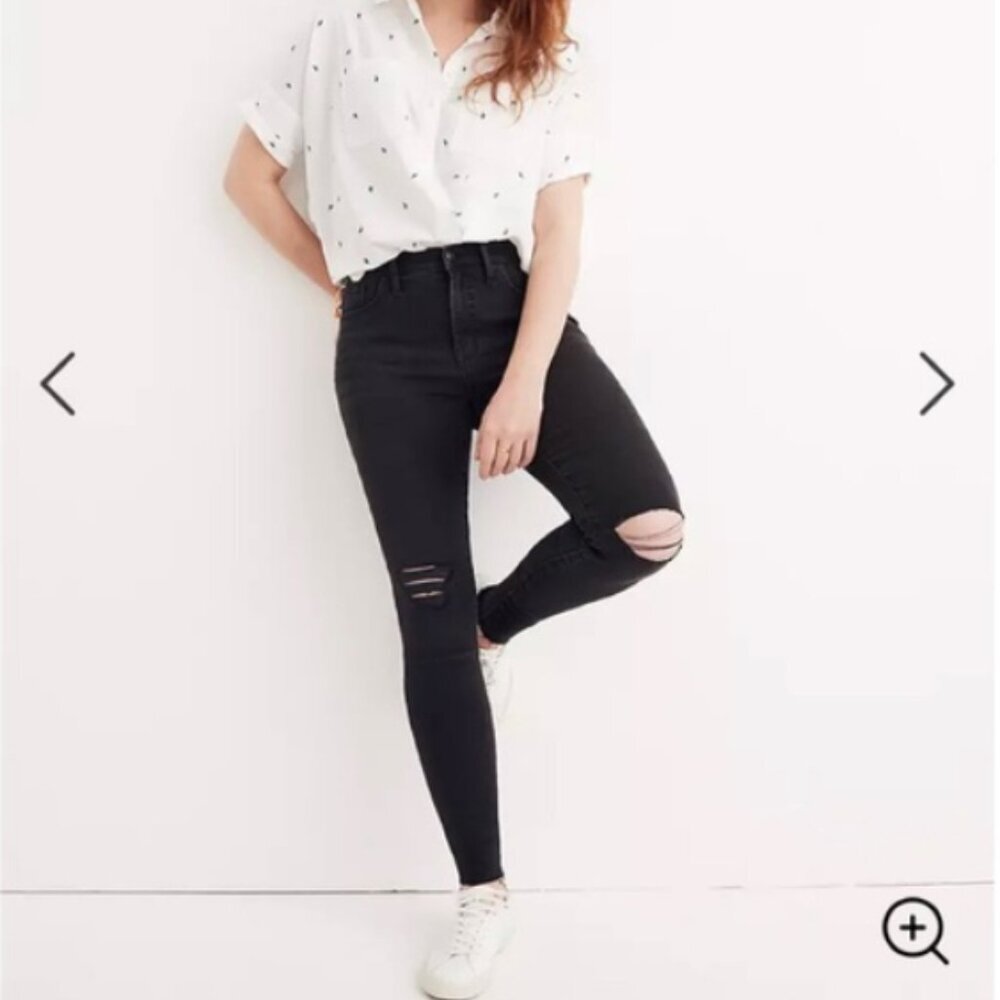 NWT Madewell 9" Mid-Rise Skinny Jeans in Black Sea 26